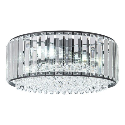LLHZSY Modern 3-Light Crystal Hallway Flush Mount Ceiling Light Entryway Chandelier - W13.78"-Black