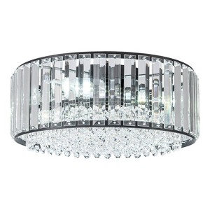 LLHZSY Modern 3-Light Crystal Hallway Flush Mount Ceiling Light Entryway Chandelier - W13.78"-Black - 1 of 4