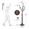 Bekrvio 74” Freestanding Solid Wood Coat Rack Tree with Hooks,Heavy Duty Standing Coat Tree with Round Base for Clothes/Hat in Entryway Bedroom - 3 of 4