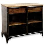 Two Drawer with Natural Wood Top and Drawers Accent Cabinet Espresso - StyleCraft