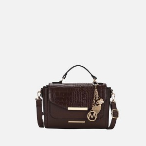MKF Collection Sylvie Croco Embossed Vegan Leather Women’s Satchel Shoulder Bag by Mia K - 1 of 4