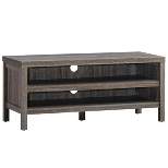 Tangkula TV Stand Fit 45” TV Media Center Open Console Cabinet with 2-Shelf Storage OakWalnut