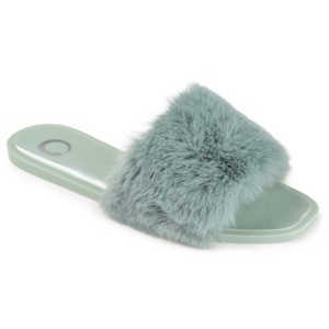 Journee Collection Women's Faux Fur Dusk Slide - 1 of 4