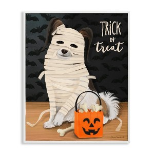 Stupell Industries Dog Wearing Mummy Costume Trick or Treat Halloween  Framed Giclee Art - 1 of 4
