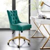 Regent Tufted Performance Velvet Office Chair Gold Teal - Modway: Swivel, Adjustable, Armless Design - image 3 of 3