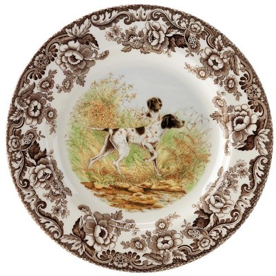 Spode Woodland 10.5” Dinner Plate, Perfect for Thanksgiving and Other Special Occasions, Made in England, Dog Motifs