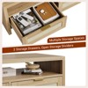 40 Inch Coffee Table, Farmhouse Center Table with 2 Drawers and Open Shelf, Wooden Rectangular Cocktail Table with Storage and Thick Wood Top - 3 of 4