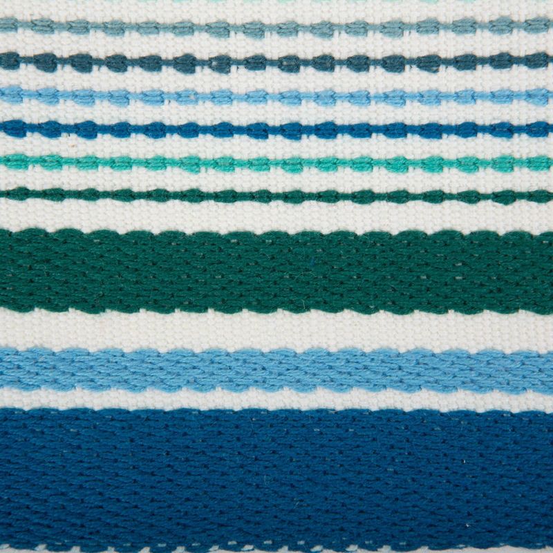 Set of 6 Tidal Stripe Fringed Placemat Blue - Design Imports, 3 of 8