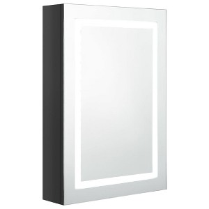 vidaXL Bathroom Cabinet Mirrored Bathroom Vanity Wall Mounted Medicine Cabinet - Shining Black - 1 of 4