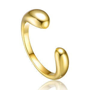 14K Gold Plated Modern Open Ring – Sleek and Chic Design Featuring a Contemporary Twist for Effortless Elegance - 1 of 3