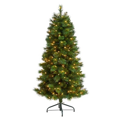 Nearly Natural 5-ft Slim West Virginia Mountain Pine Christmas Tree ...