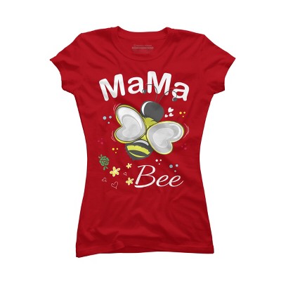 Junior's Design By Humans Mama Bee Floral Pattern By Aminemangaka1 T-Shirt
