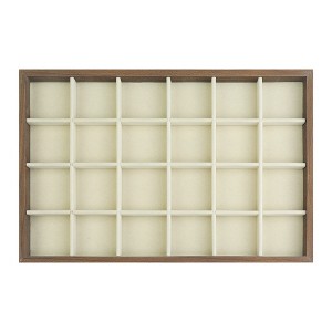 Unique Bargains Girls' Velvet Brown Jewelry Organizer Trays with Removable Dividers - 1 of 4