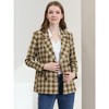 INSPIRE CHIC Women's Casual Fit Notched Lapel Double Breasted Plaid Formal Blazer - 3 of 4