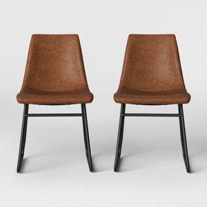 Bowden Faux Leather Dining Chairs - Threshold™ - 1 of 4