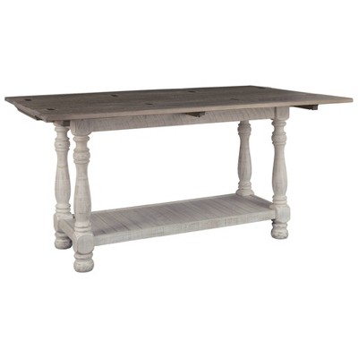 Rustic Gray and White Pine Wood Flip-Top Console Table with Storage