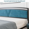 Platform Bed Frame - Velvet Foam Headboard - 3 of 4