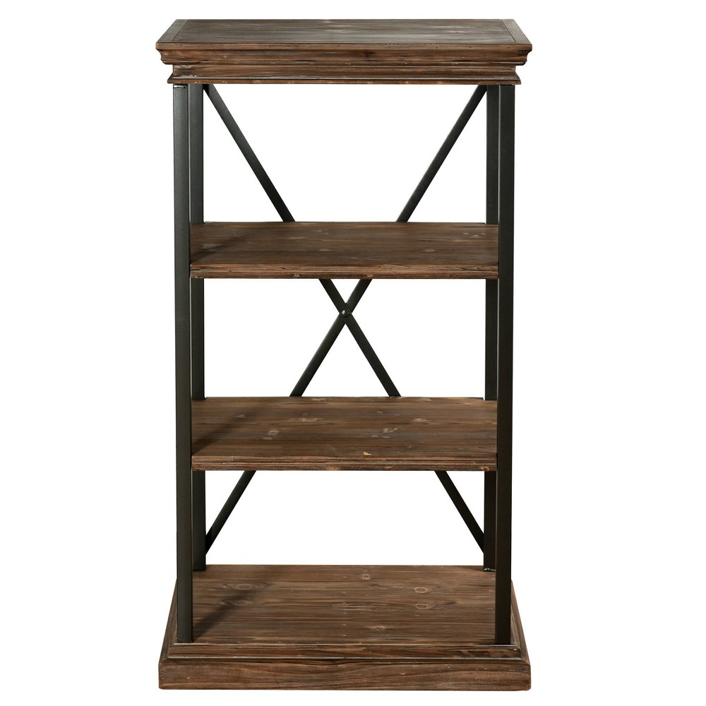 Photos - Wall Shelf 43.8" Archer Ridge Four Tier Bookshelf Brown/Black - StyleCraft: Driftwood