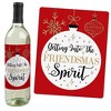Big Dot of Happiness Red and Gold Friendsmas - Friends Christmas Party Decorations for Women and Men - Wine Bottle Label Stickers - Set of 4 - 2 of 4