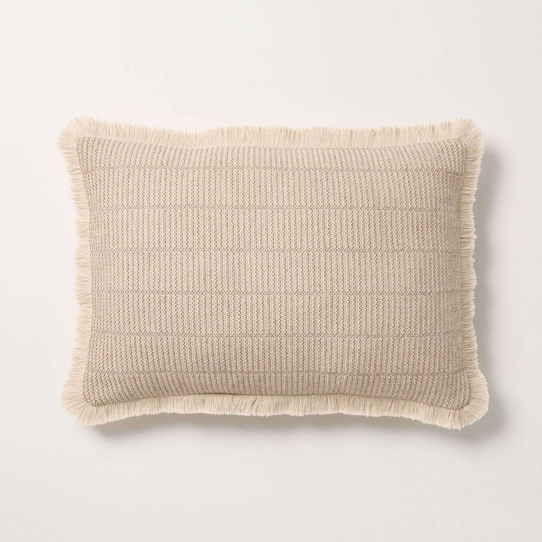 14"x20" Textured Woven Lumbar Toss Pillow Light Natural - Hearth & Hand™ with Magnolia