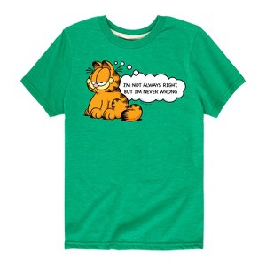 Boys' - Garfield - Not Always Right Short Sleeve Graphic T-Shirt - 1 of 4