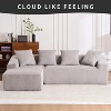 TIRAMISUBEST Compression Sofa with Chaise Longue & 3-Seater,Corduroy Fabric, Full Sponge Cushions, 4 Pillows for Living Room & Apartment - 3 of 4