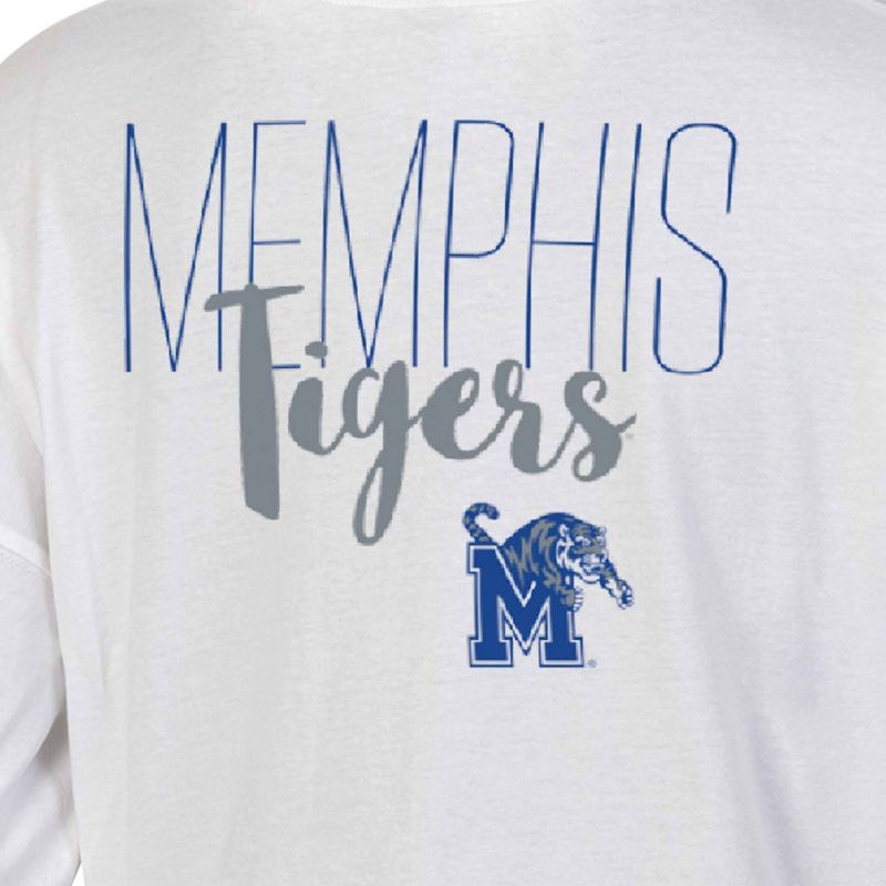 NCAA Memphis Tigers Women&#39;s White Long Sleeve T-Shirt, 3 of 4