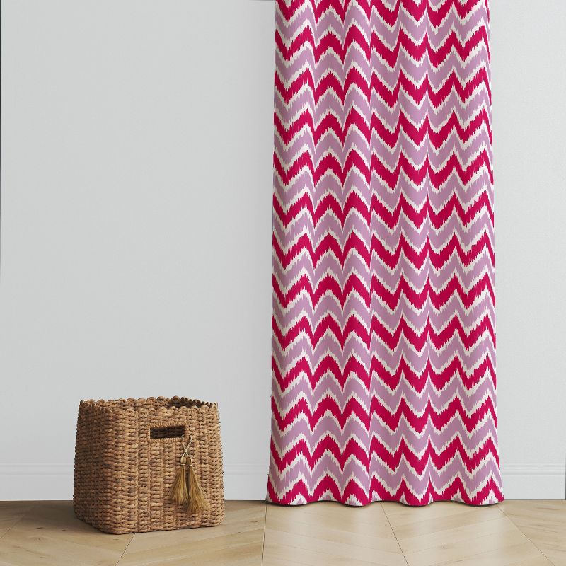 Bacati - Mix N Match Pink/Fuchsia Chevron Curtain Panel, 3 of 5