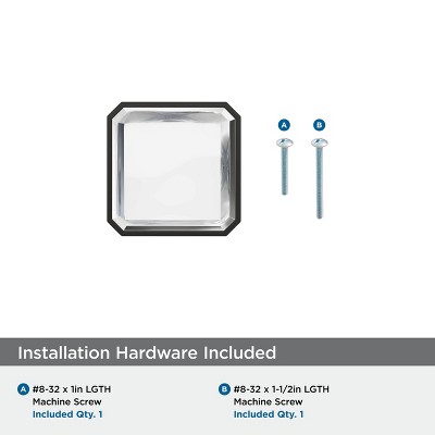 Glacio Clear and Bronze Square Cabinet Knob with Matte Finish