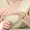 14k Yellow Gold Plated with Cubic Zirconia Triple Circle Round Woven Braided Link Chain Bracelet, Offering a timelles and elegant look? - 2 of 3