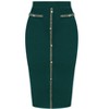 INSPIRE CHIC Women's High Waist Business Work Tweed Trim Button Decor Bodycon Skirts - 2 of 4