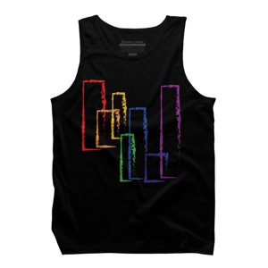 Adult Design By Humans Rainbow Rectangles Abstract By Tank Top - 1 of 2