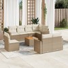 vidaXL Garden Sofa Set Beige and brown - 2 of 4