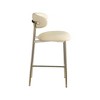 Meridian Furniture,Lupita Cream Vegan Leather Counter Stool, Set of 2 - 3 of 4