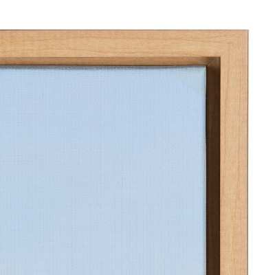 Beach Solo Framed Canvas Print in Natural Wood Frame