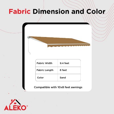 Sand Beige Polyester Patio Awning Fabric Replacement