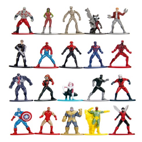 Jada Toys Nano Metalfigs Marvel Die Cast Figures 1 65 20 Pack Target - guess the super hero endgame roblox