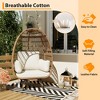 GustoWave 360° Swivel Wicker Egg Chair, Oversized Indoor Outdoor Lounger, w/ 4 Cushions, Steel Frame Metal Base, 440lb Capacity - 4 of 4