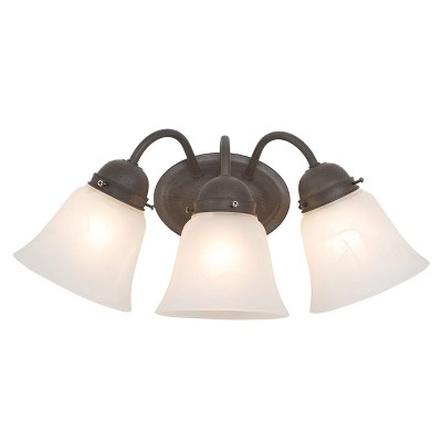 Yosemite Home Decor JH053-3DB Series Three Light Vanity, 17-Inch, Dark Brown Frame, 25 Piece