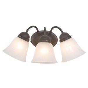 Yosemite Home Decor JH053-3DB Series Three Light Vanity, 17-Inch, Dark Brown Frame, 25 Piece - 1 of 4