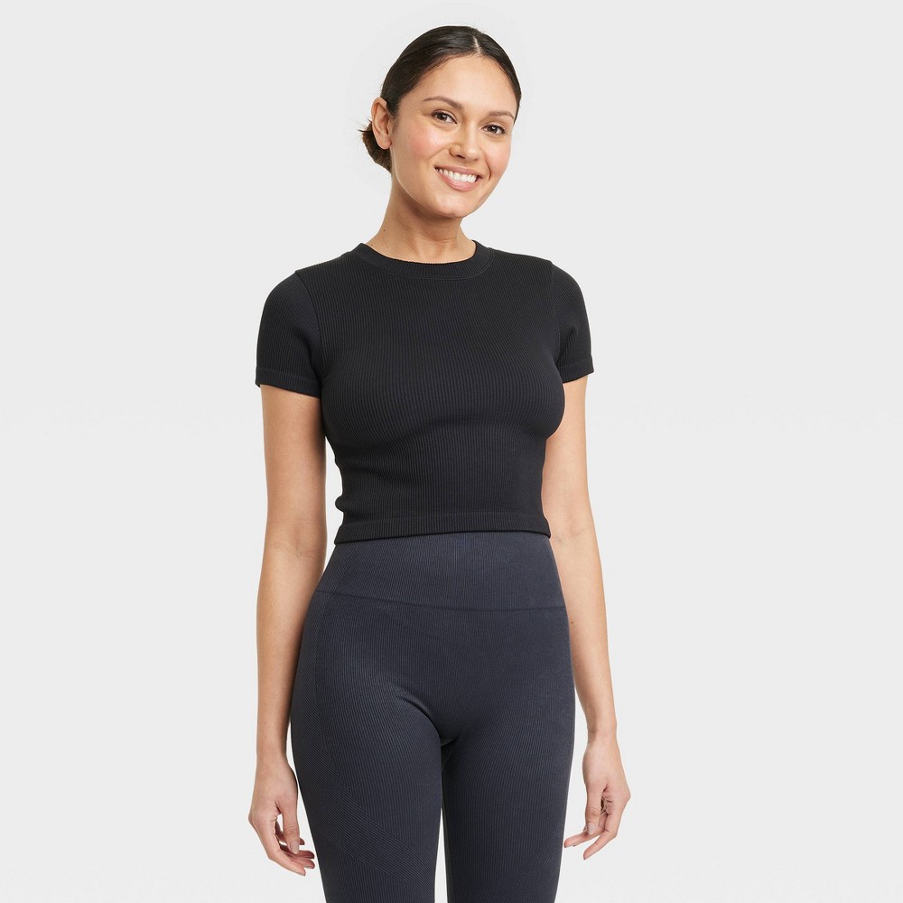 Women's Seamless Baby T-Shirt - JoyLab™ Black XL