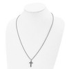 Black Bow Jewelry Stainless Steel & Black Enamel Small Cross Necklace, 24 Inch - 2 of 4