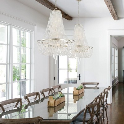 Arcadia Mini Antique Silver Hand Cut Crystal 4-Light Chandelier