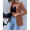 Women's New Long - Sleeve Solid - Color Blazer for Fall and Winter, Stylish Outerwear for Office and Casual Occasions - 3 of 4