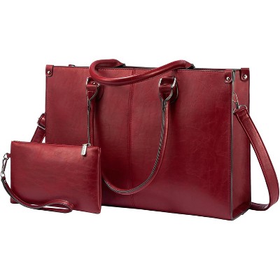 15.6 Inch Large Capacity Vintage Leather Work Computer Bag, Business Casual Shoulder Handbag