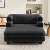 52.4" x 58.7" Chenille Oversized Chaise Lounge Sofa Bed with Layered Armrests, Plush Cushions - 4 of 4