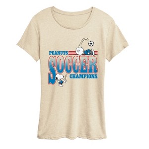 Women's - Peanuts - Soccer Champ Peanuts Short Sleeve Graphic T-Shirt - 1 of 4