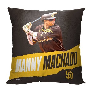 18"x18" MLB San Diego Padres 23 Manny Machado Player Printed Throw Decorative Pillow - 1 of 4