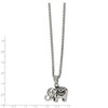 Black Bow Jewelry Stainless Steel Antiqued Circus Elephant Necklace, 20 Inch - 2 of 4