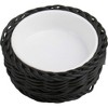 Saleen 02100204160 Round Wicker Basket with Porcelain Bowl Insert - Elegant Black Accent, - 3 of 4